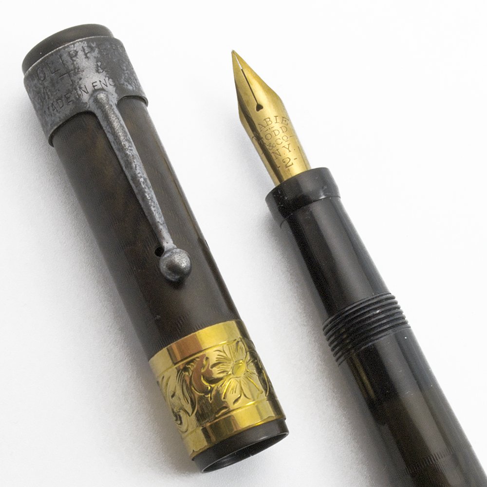 Mabie Todd Swan 42 Fountain Pen - BCHR, Wide Cap Band, Extra Fine